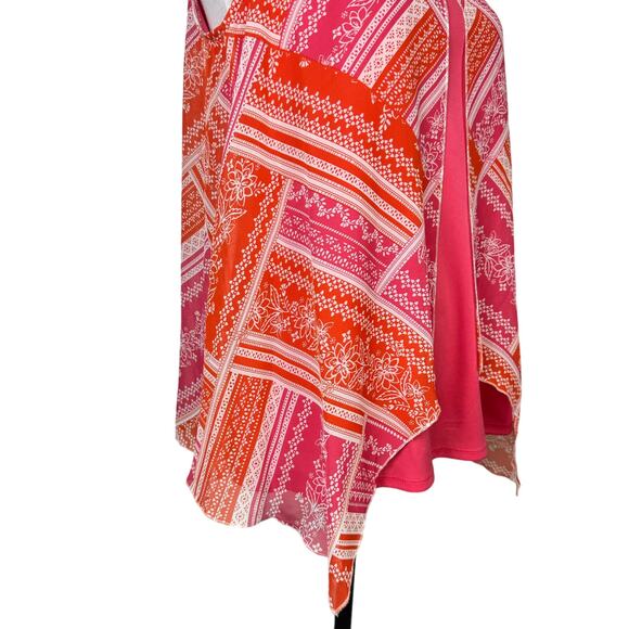 Counterparts | NWT Pink & Orange Layered Flyaway V-neck Sleeveless Tank Blouse - Picture 6 of 10